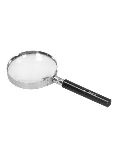 Lupa q-connect cristal aro metalico mango plastico negro 90 mm