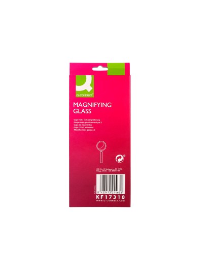 Lupa q-connect cristal aro metalico mango plastico negro 90 mm