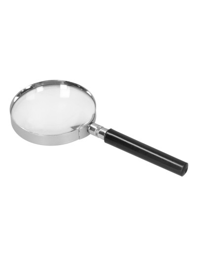 Lupa q-connect cristal aro metalico mango plastico negro 75 mm