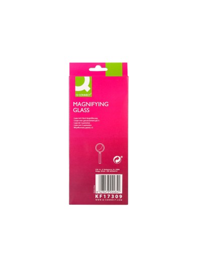 Lupa q-connect cristal aro metalico mango plastico negro 75 mm