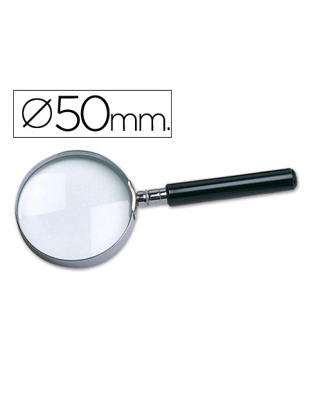 Lupa q-connect cristal aro metalico mango plastico negro 50 mm