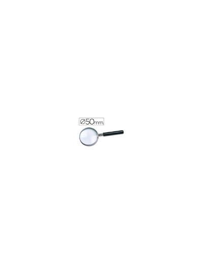 Lupa q-connect cristal aro metalico mango plastico negro 50 mm