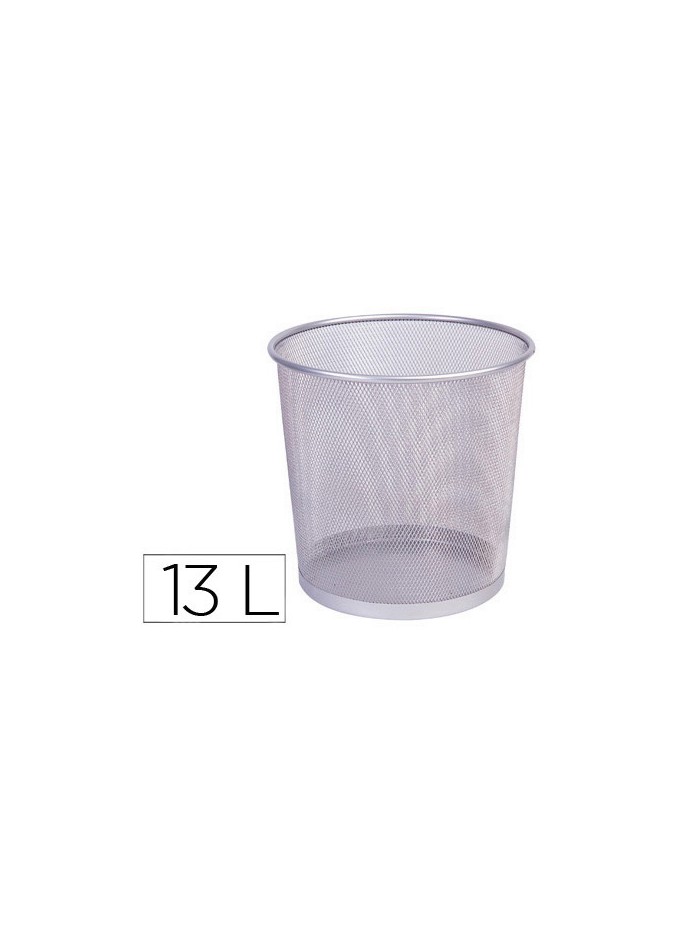Papelera metalica q-connect rejilla plata 265x285 mm