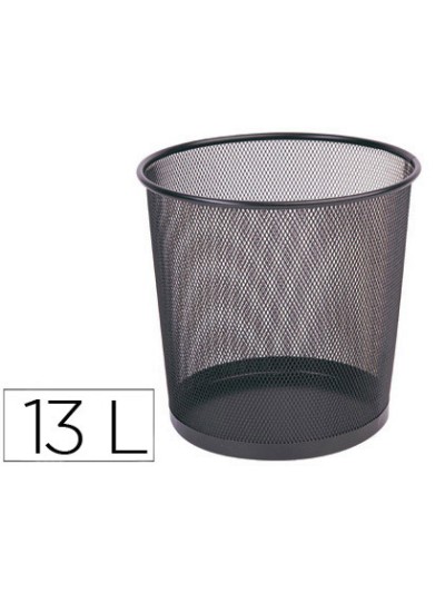 Papelera metalica q-connect rejilla negra 265x285 mm