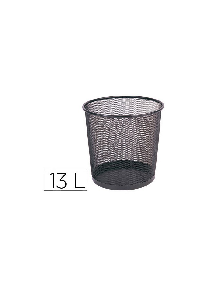 Papelera metalica q-connect rejilla negra 265x285 mm