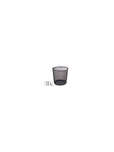 Papelera metalica q-connect rejilla negra 265x285 mm