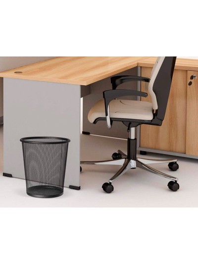 Papelera metalica q-connect rejilla negra 265x285 mm