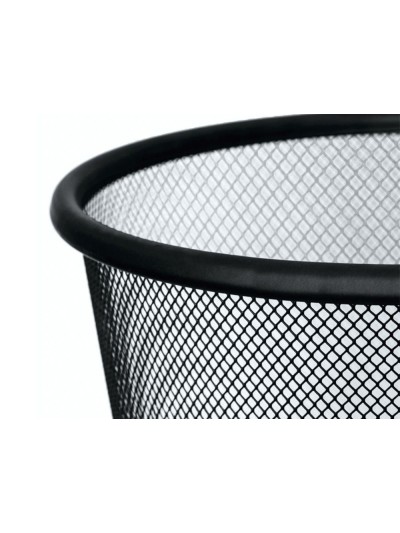 Papelera metalica q-connect rejilla negra 265x285 mm