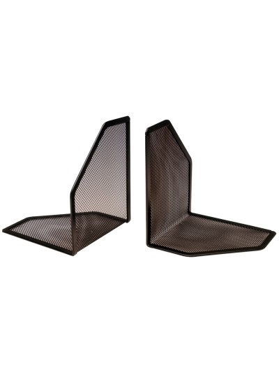 Apoyalibros metalico q-connect kf00857 rejilla negro juego 170x140x135 mm
