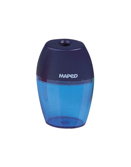 Sacapuntas maped plastico 1 uso con deposito expositor de 25 unidades
