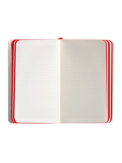 Cuaderno con gomilla antartik notes tapa blanda a6 cuadricula negro y rojo 100 hojas 80 gr fsc