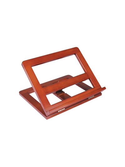 Atril sujetalibros q-connect madera color cognac 330x270x65 mm