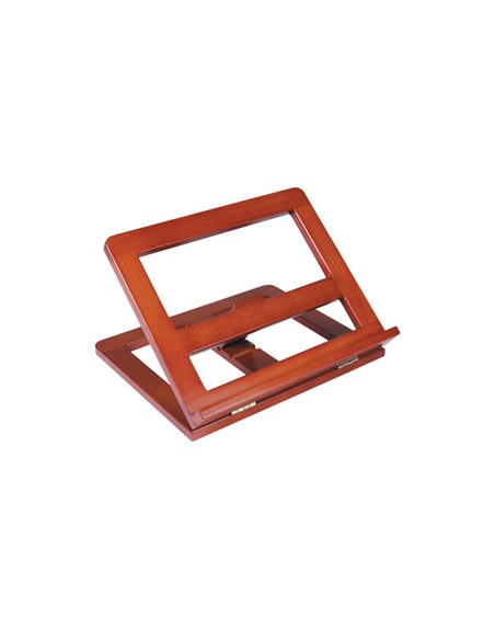 Atril sujetalibros q-connect madera color cognac 330x270x65 mm