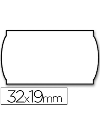 Etiquetas meto onduladas 32x19 mm lisa removible blanca rollo 1000 etiquetas