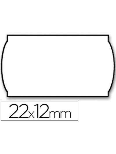 Etiquetas meto onduladas 22x12 mm lisa removible blanca rollo 1500 etiquetas