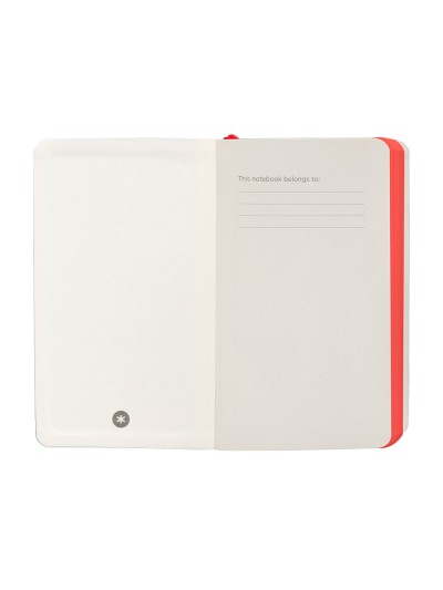 Cuaderno con gomilla antartik notes tapa blanda a6 rayas negro y rojo 100 hojas 80 gr fsc