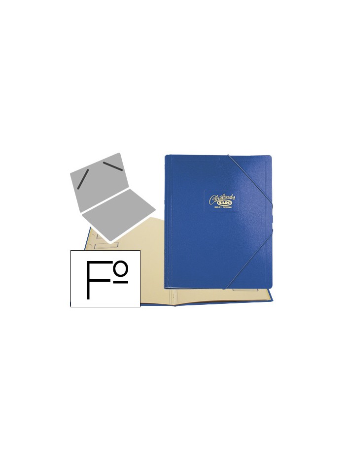 Carpeta clasificador carton compacto saro folio azul 12 departamentos Carpeta clasificador carton compacto saro folio azul 12 departamentos