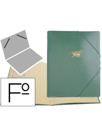 Carpeta clasificador carton compacto saro folio verde 12 departamentos