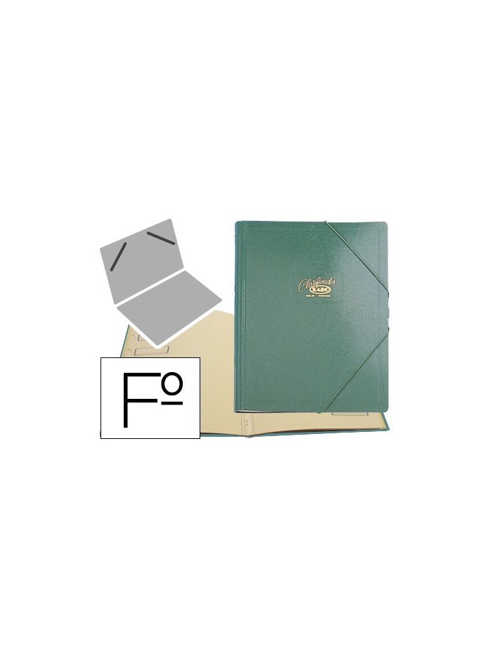 Carpeta clasificador carton compacto saro folio verde 12 departamentos Carpeta clasificador carton compacto saro folio verde 12 departamentos