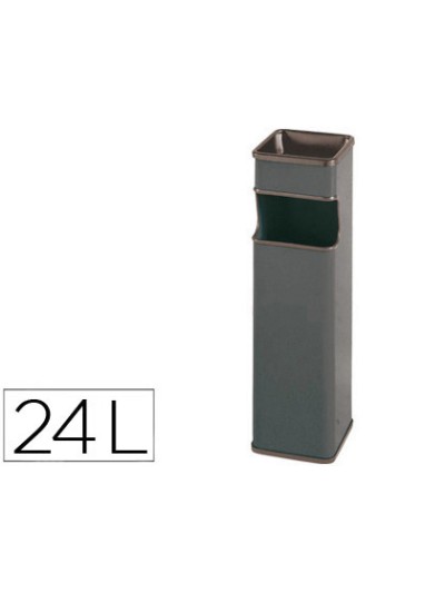 Cenicero papelera cuadrado 403 gris metalico 65x18x18 cm