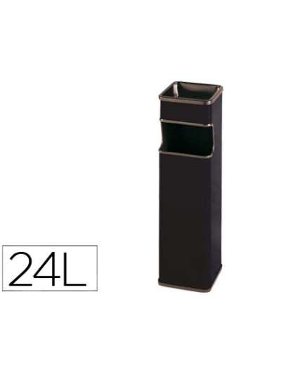Cenicero papelera cuadrado 403 negro metalico 65x18x18 cm