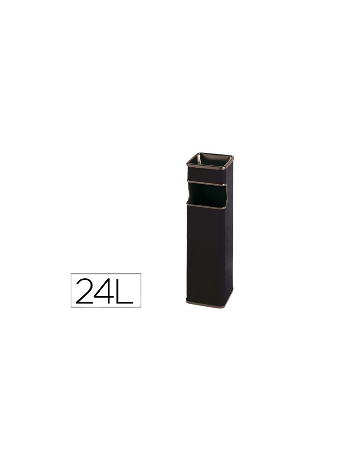 Cenicero papelera cuadrado 403 negro metalico 65x18x18 cm Cenicero papelera cuadrado 403 negro metalico 65x18x18 cm
