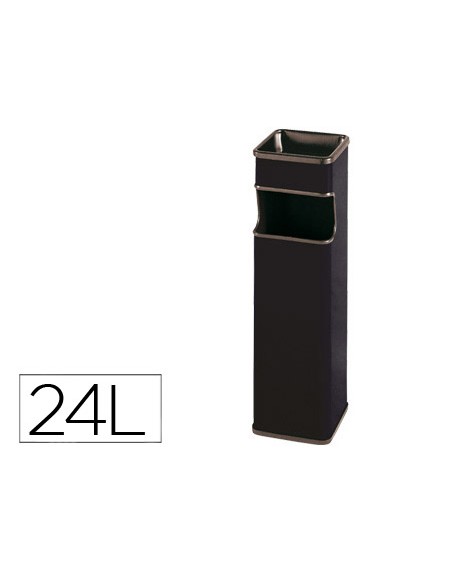 Cenicero papelera cuadrado 403 negro metalico 65x18x18 cm