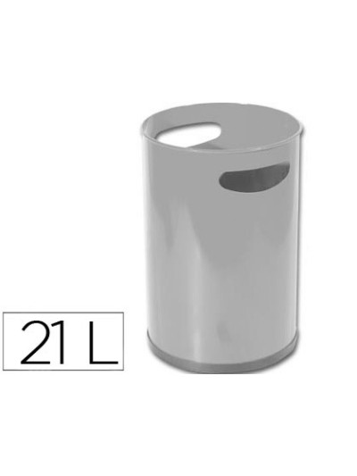 Papelera metalica con asas 101 gris 32x21 cm