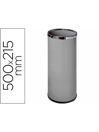 Paraguero metalico 301 gris aros cromado 50x21,5 cm