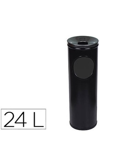 Cenicero papelera redondo 401 negro metalico 66x21,5 cm