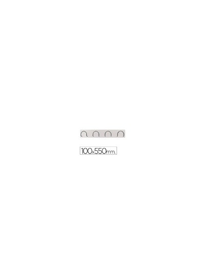 Perchero metalico 611 pared 4 colgadores color blanco 55x10x5 cm