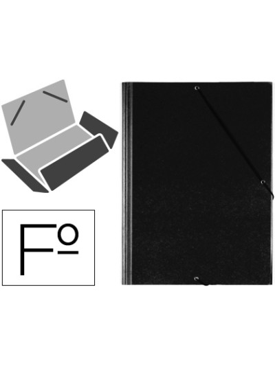 Carpeta gomas solapas plastico saro folio negra