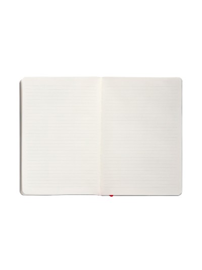 Cuaderno con gomilla antartik notes tapa blanda a5 hojas rayas negro y rojo 80 hojas 80 gr fsc
