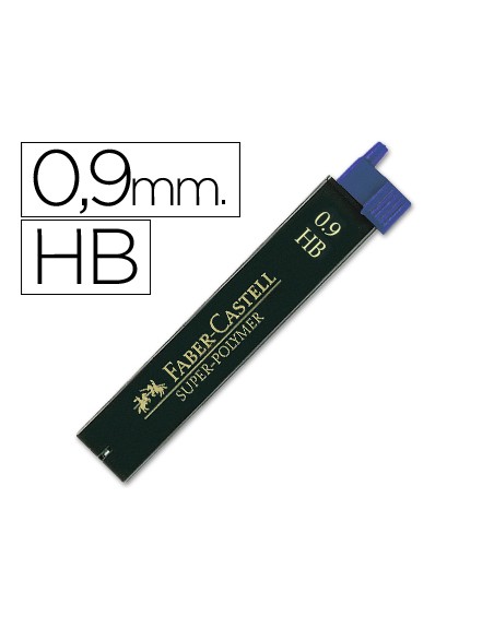 Minas faber grafito 9069 0,9 mm hb estuche de 12 minas