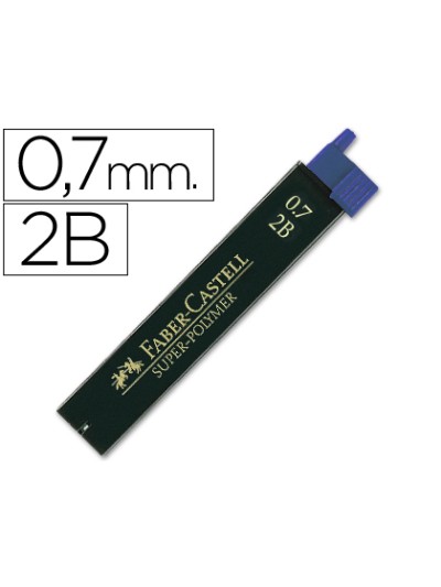 Minas faber grafito 9067 0,7 mm 2b estuche de 12 minas