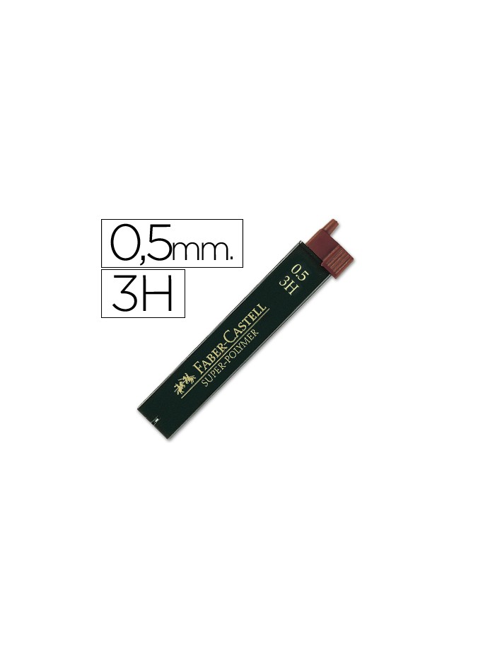 Minas faber grafito 9065 0,5 mm 3h estuche de 12 minas Minas faber grafito 9065 0,5 mm 3h estuche de 12 minas
