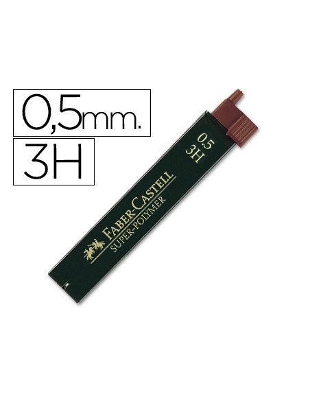 Minas faber grafito 9065 0,5 mm 3h estuche de 12 minas