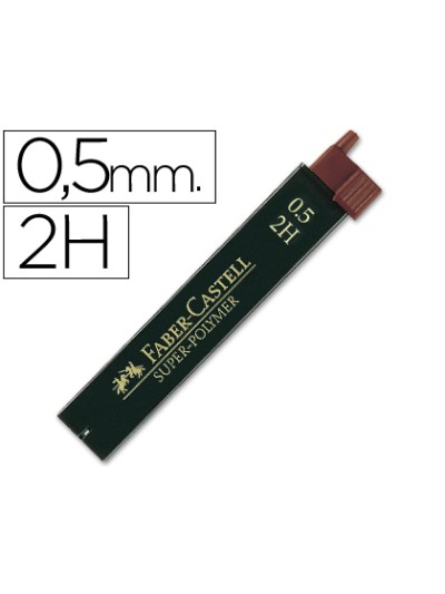Minas faber grafito 9065 0,5 mm 2h estuche de 12 minas