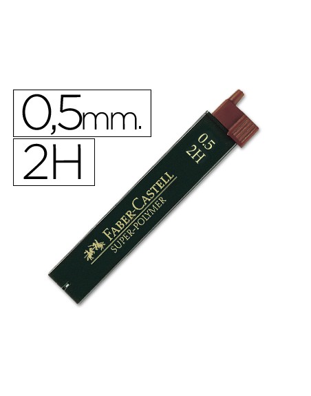 Minas faber grafito 9065 0,5 mm 2h estuche de 12 minas