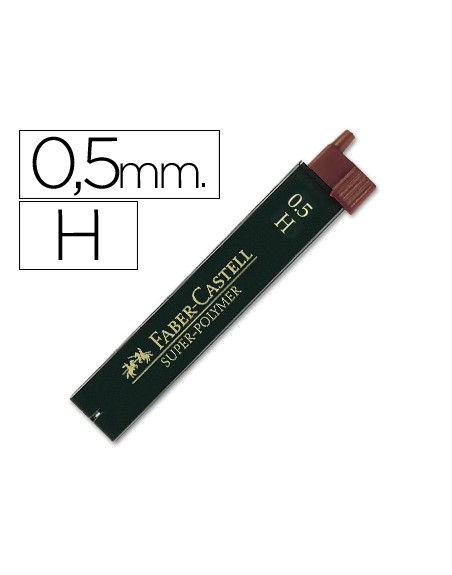 Minas faber grafito 9065 0,5 mm h estuche de 12 minas