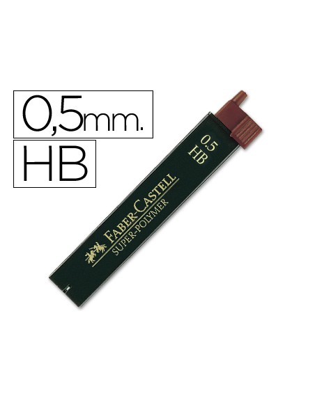 Minas faber grafito 9065 0,5 mm hb estuche de 12 minas