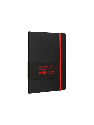 Cuaderno con gomilla antartik notes tapa blanda a5 hojas puntos negro y rojo 80 hojas 80 gr fsc