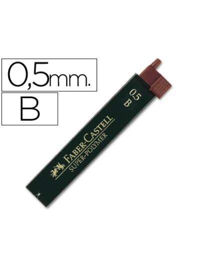 Minas faber grafito 9065 0,5 mm b estuche de 12 minas