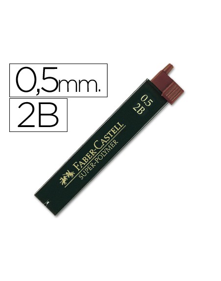 Minas faber grafito 9065 0,5 mm 2b estuche de 12 minas