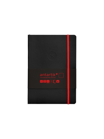 Cuaderno con gomilla antartik notes tapa blanda a5 hojas puntos negro y rojo 80 hojas 80 gr fsc