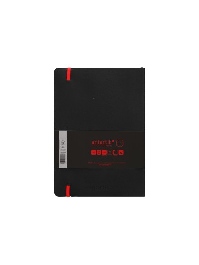 Cuaderno con gomilla antartik notes tapa blanda a5 hojas puntos negro y rojo 80 hojas 80 gr fsc