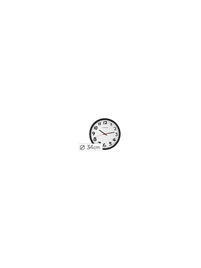 Reloj q-connect de pared plastico oficina redondo 34 cm marco negro