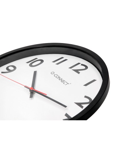 Reloj q-connect de pared plastico oficina redondo 34 cm marco negro