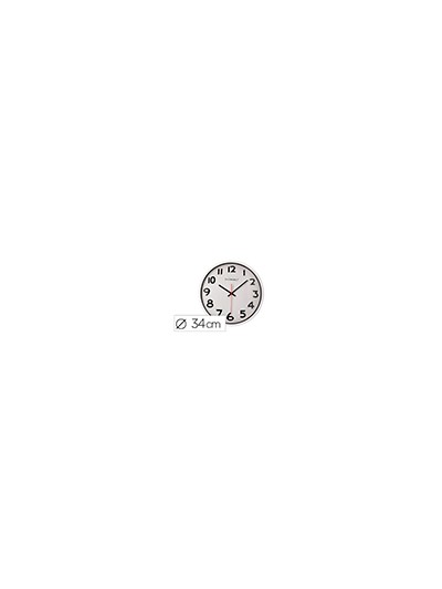 Reloj q-connect de pared plastico oficina redondo 34 cm marco blanco