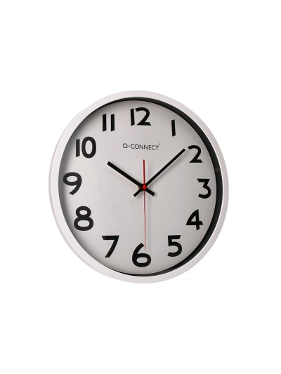 Reloj q-connect de pared plastico oficina redondo 34 cm marco blanco